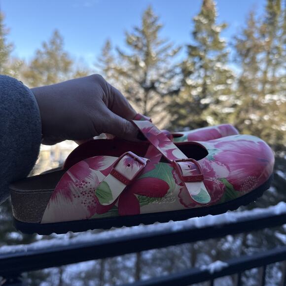 Birki’s by Birkenstock Women's 8 US 39 EU Maria Floral slip on Clogs Open Heel - Picture 13 of 15